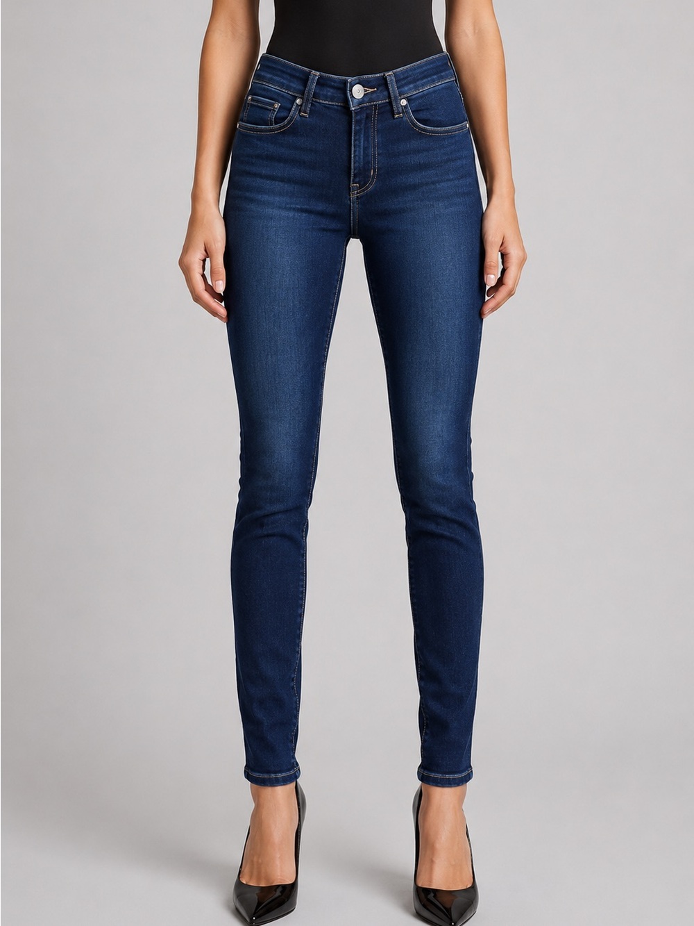PAIGE Dark Blue Skinny Jeans